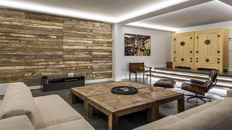 desain dinding kayu klasik